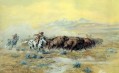 La caza del búfalo 1903 Charles Marion Russell Indios americanos